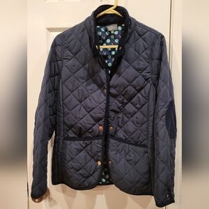 Market & Spruce Dark Blue Quilted Puffer Jacket
